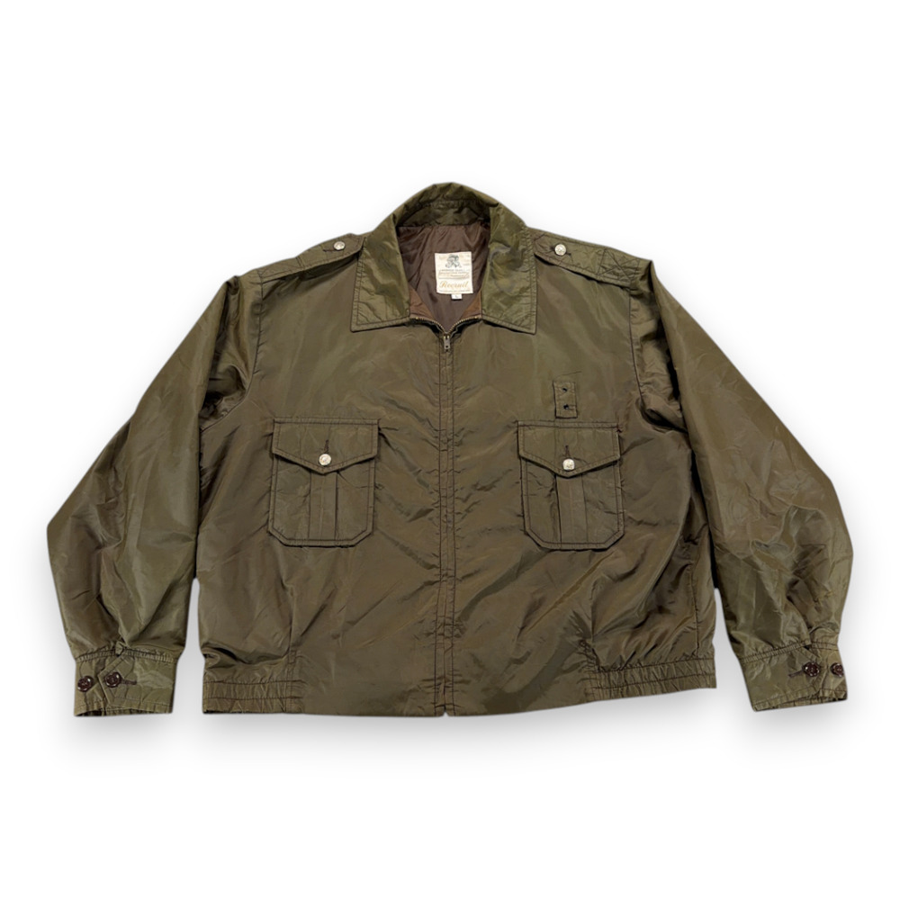 Vintage Horace Small Jacket Adult LARGE Green Police Bomber Talon Zip USA 70s